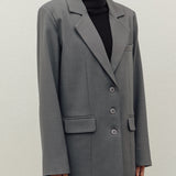 YOON RUCHED SLEEVE BLAZER IN GREY