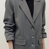 YOON RUCHED SLEEVE BLAZER IN GREY