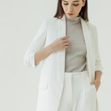 KIEV CREASED WHITE BLAZER