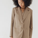 OLSON NUTMEG OVERSIZED BLAZER