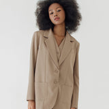 OLSON NUTMEG OVERSIZED BLAZER