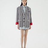 SIDIK JARI – STRIPE OVERSIZED BLAZER