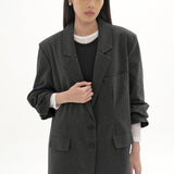 WATSON DARK GREY OVERSIZED BLAZER