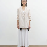 YOON RUCHED SLEEVE BLAZER IN BARLEY