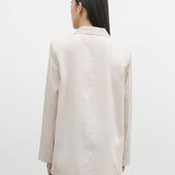 YOON RUCHED SLEEVE BLAZER IN BARLEY