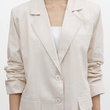 YOON RUCHED SLEEVE BLAZER IN BARLEY