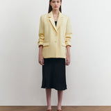 YOON RUCHED SLEEVE BLAZER IN BUTTER