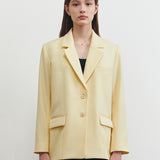 YOON RUCHED SLEEVE BLAZER IN BUTTER