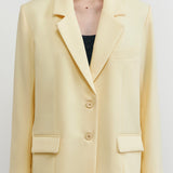 YOON RUCHED SLEEVE BLAZER IN BUTTER