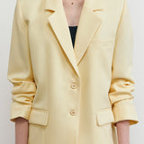 YOON RUCHED SLEEVE BLAZER IN BUTTER