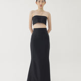 🌳 LINEN MERMAID SKIRT IN BLACK