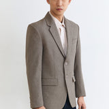 BASIC KHAKI GREY SLIM FIT BLAZER