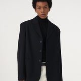 BUTTON BLACK OVERSIZED BLAZER