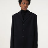 BUTTON BLACK OVERSIZED BLAZER