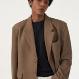 BASIC BROWN OVERSIZED BLAZER