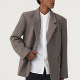 BASIC DARK KHAKI OVERSIZED BLAZER