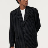BASIC STRIPED OVERSIZED BLAZER