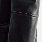 CONTRAST STITCHED LEATHER BLAZER