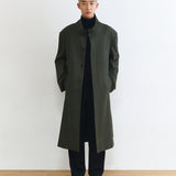 HIGH NECK LONG COAT IN ARMY