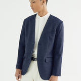 LAPELLES SLIM FIT BLAZER IN SOFT DENIM