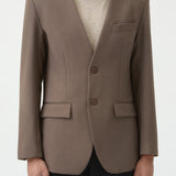 LAPELLES SLIM FIT BLAZER IN WALNUT