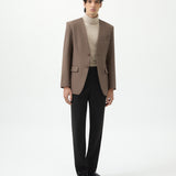 LAPELLES SLIM FIT BLAZER IN WALNUT