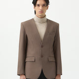 LAPELLES SLIM FIT BLAZER IN WALNUT
