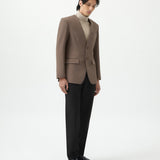 LAPELLES SLIM FIT BLAZER IN WALNUT