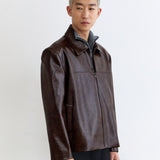 PATTERN BROWN LEATHER JACKET