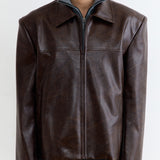 PATTERN BROWN LEATHER JACKET