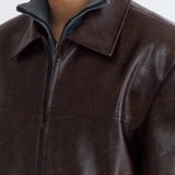 PATTERN BROWN LEATHER JACKET