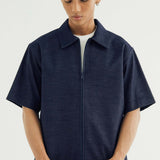 ZIPPER OVERSIZED SHIRT IN DENIM