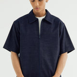 ZIPPER OVERSIZED SHIRT IN SOFT DENIM