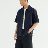 ZIPPER OVERSIZED SHIRT IN SOFT DENIM