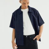 ZIPPER OVERSIZED SHIRT IN DENIM