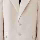 🌳 LINEN BASIC OVERSIZED BLAZER IN BEIGE