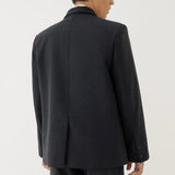 🌳 LINEN BASIC OVERSIZED BLAZER IN BLACK
