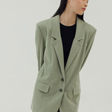 KNIT SAGE OVERSIZED BLAZER