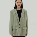 KNIT SAGE OVERSIZED BLAZER