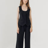 CLAIRE BLACK VEST SET