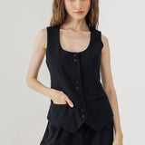CLAIRE BLACK VEST SET
