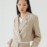 GEORGE BEIGE CROP BLAZER