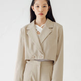 GEORGE BEIGE CROP BLAZER