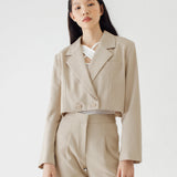 GEORGE BEIGE CROP BLAZER
