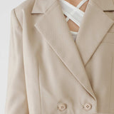 GEORGE BEIGE CROP BLAZER