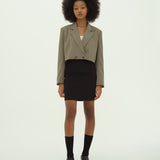 GEORGE KHAKI GREY CROP BLAZER