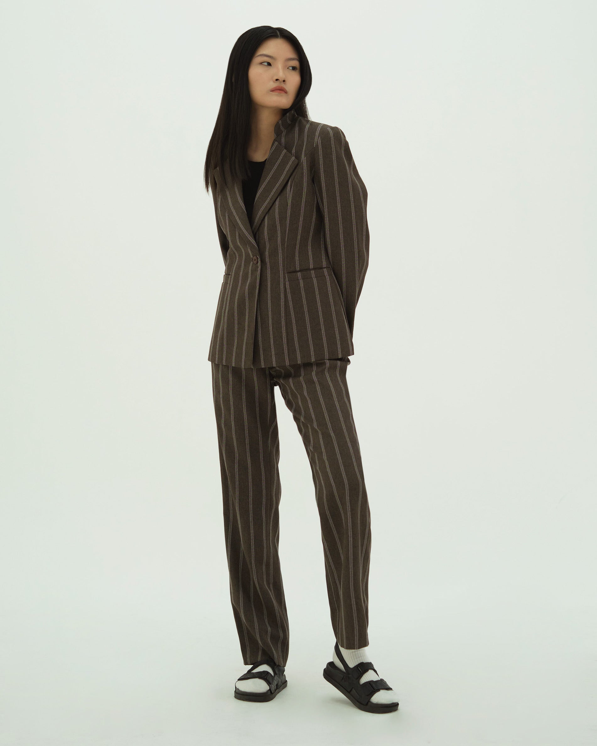 GRETA BROWN STRIPE SET