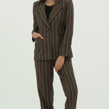 GRETA BROWN STRIPE SET