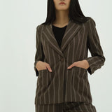 GRETA BROWN STRIPE SET